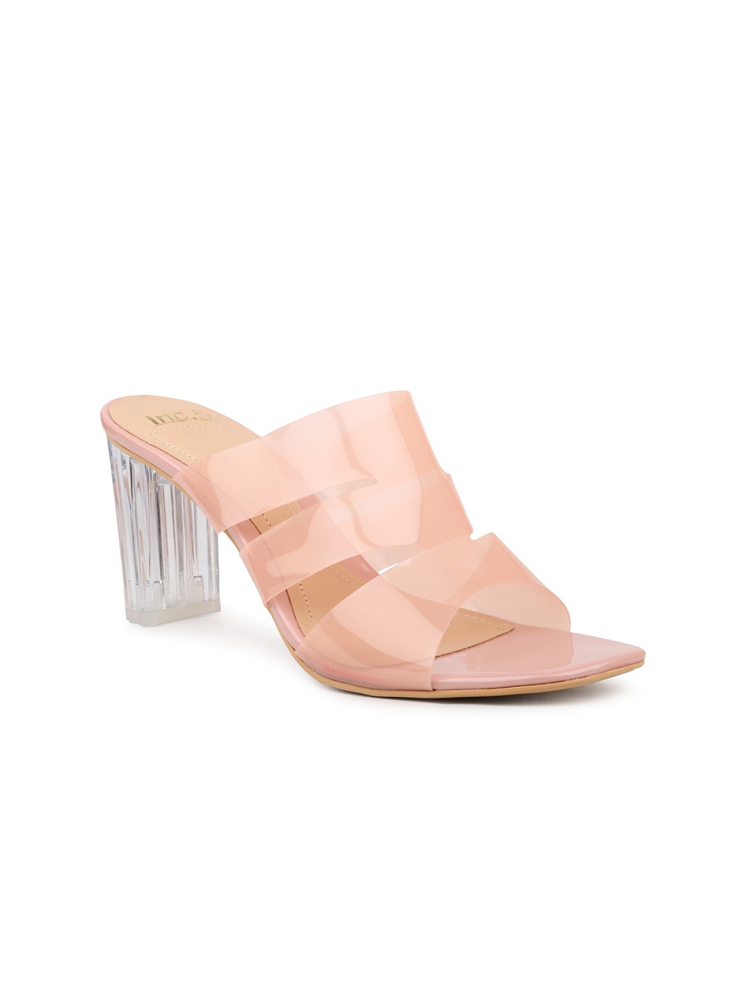 

Inc 5 Multi Strap Block Heels, Peach