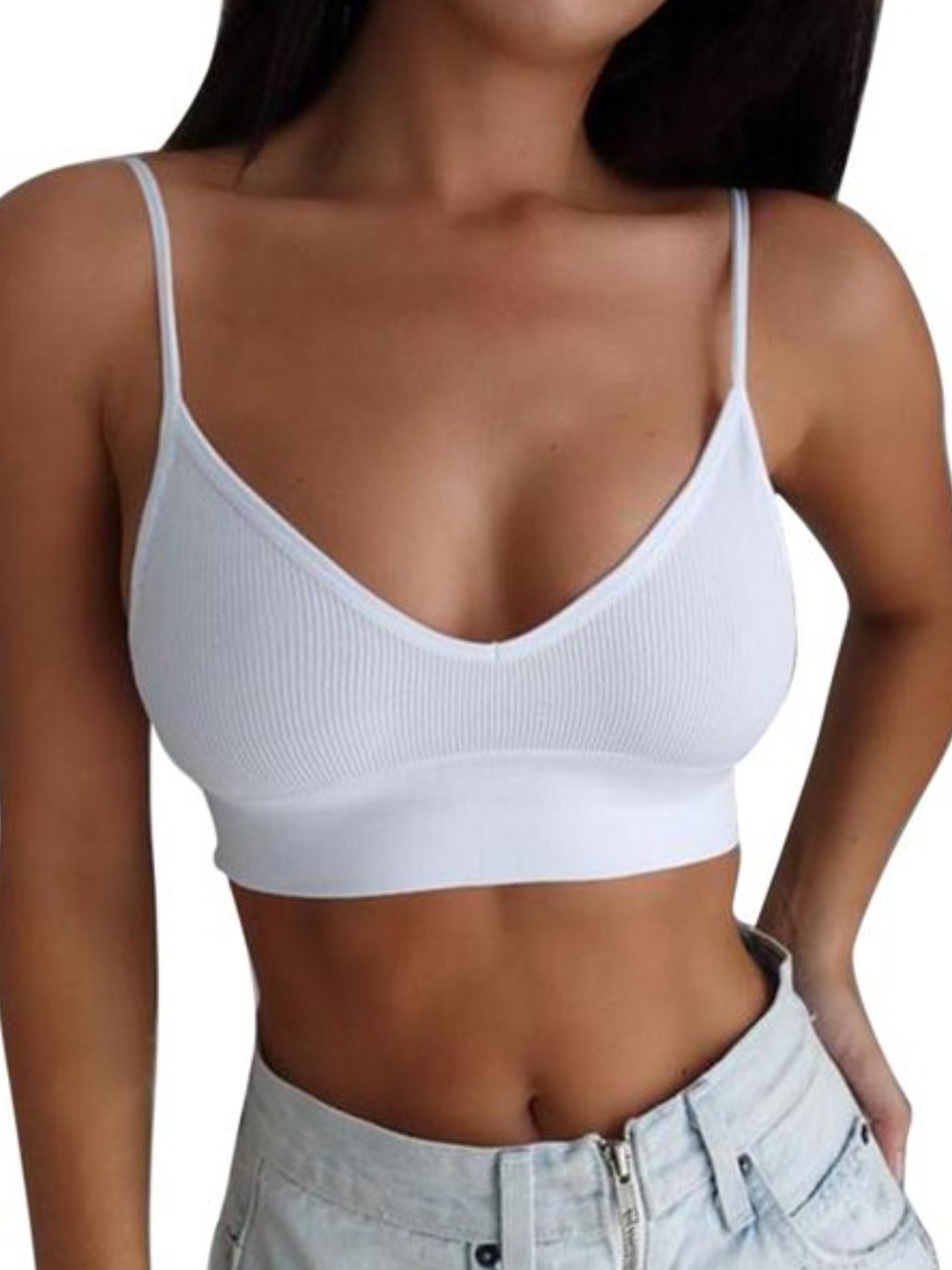 

CASSIEY Seamless Casual Breathable Dry-Fit Sports Bra, White