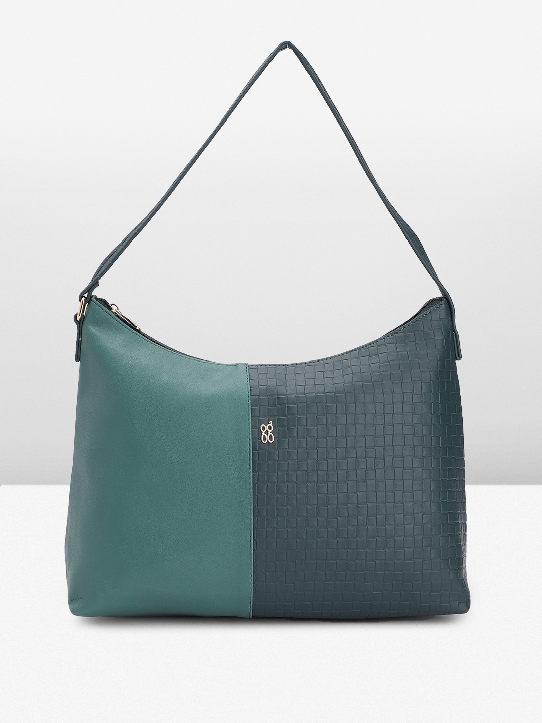 

Baggit Colourblocked Structured Hobo Bag, Teal