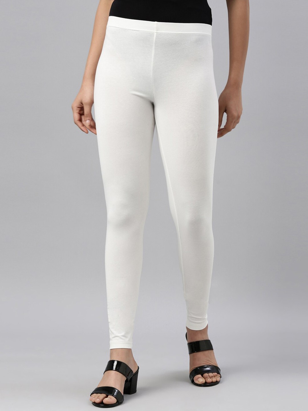 

Go Colors Slim Fit Ankle Length Leggings, Cream