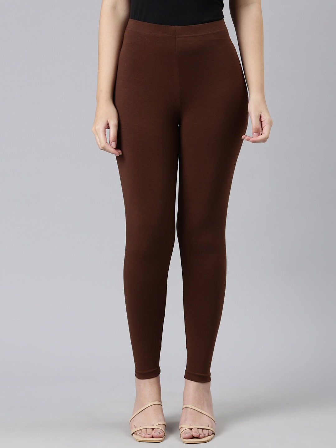 

Go Colors Slim Fit Ankle-Length Leggings, Brown