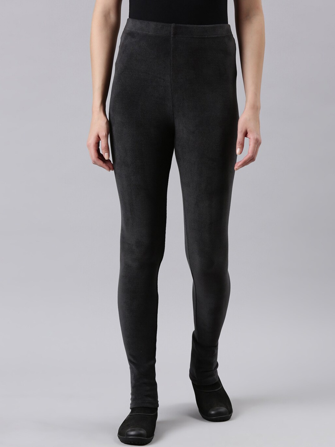 

Go Colors Women Slim Fit Mid-Rise Ultra Warm Tights, Grey