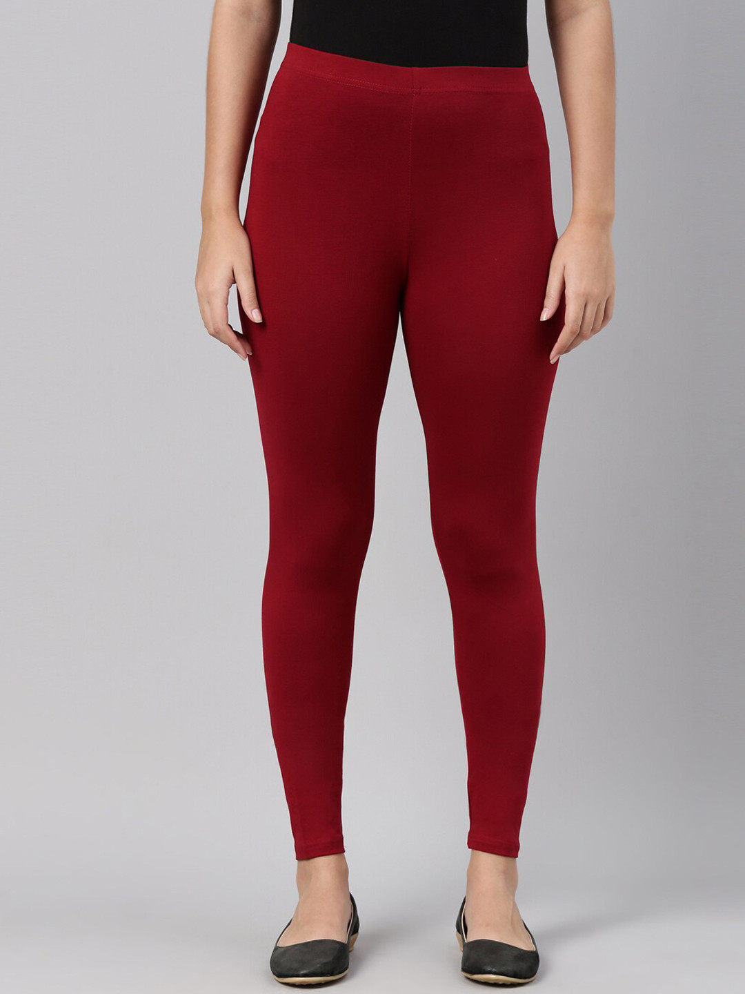 

Go Colors Slim Fit Ankle-Length Leggings, Red