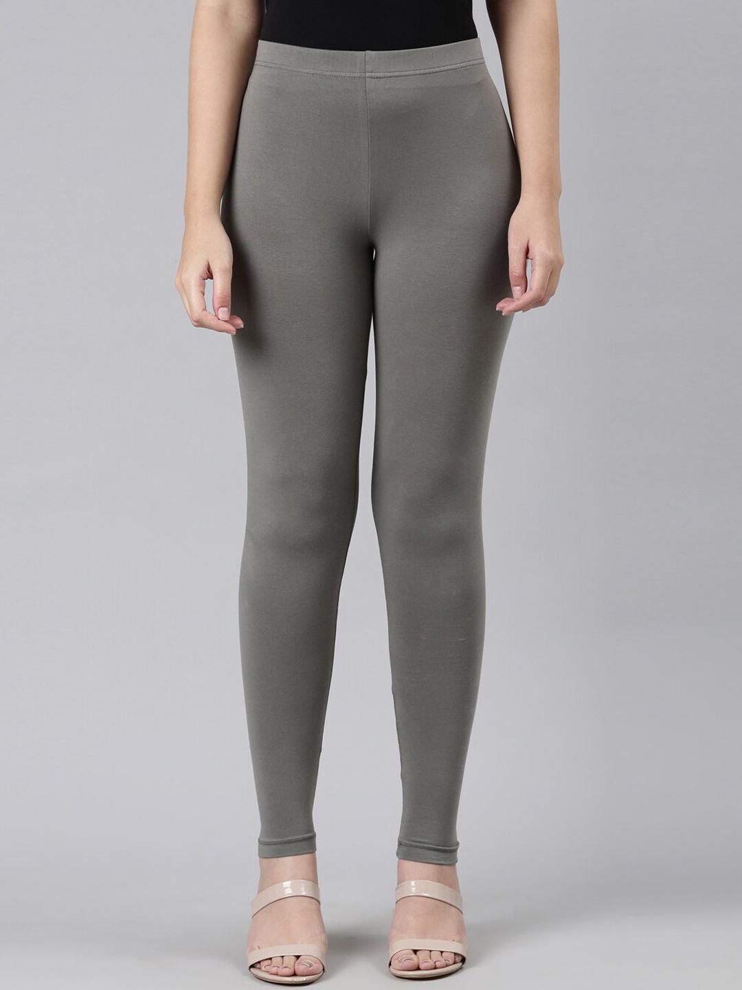 

Go Colors Slim Fit Ankle-Length Leggings, Grey