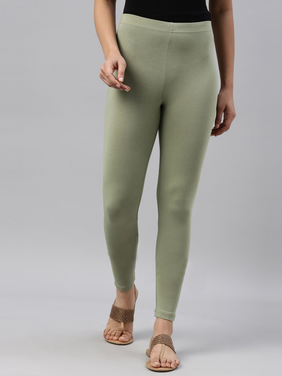 

Go Colors Slim Fit Ankle Length Leggings, Green