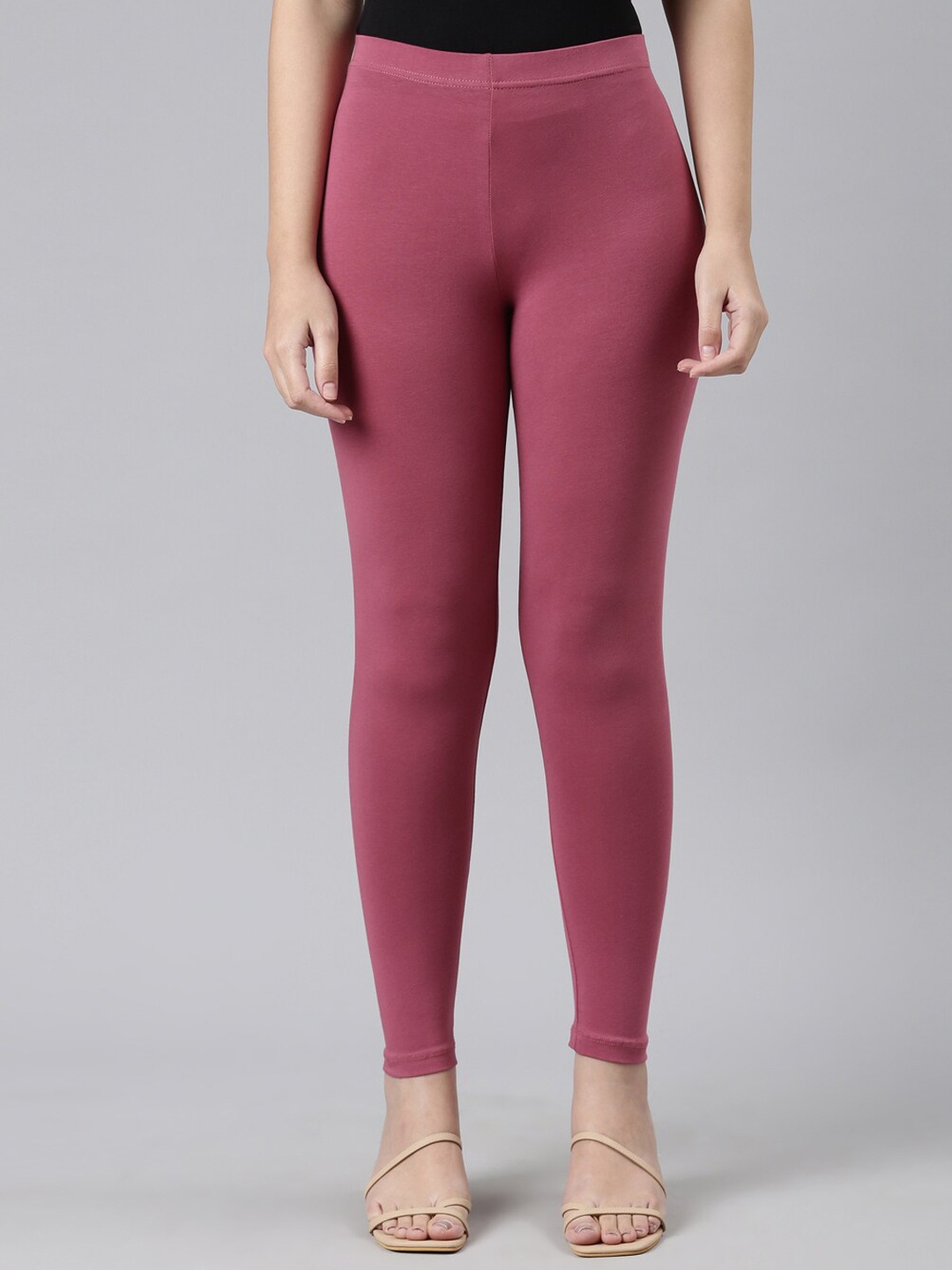 

Go Colors Mid-Rise Slim-Fit Ankle-Length Leggings, Mauve