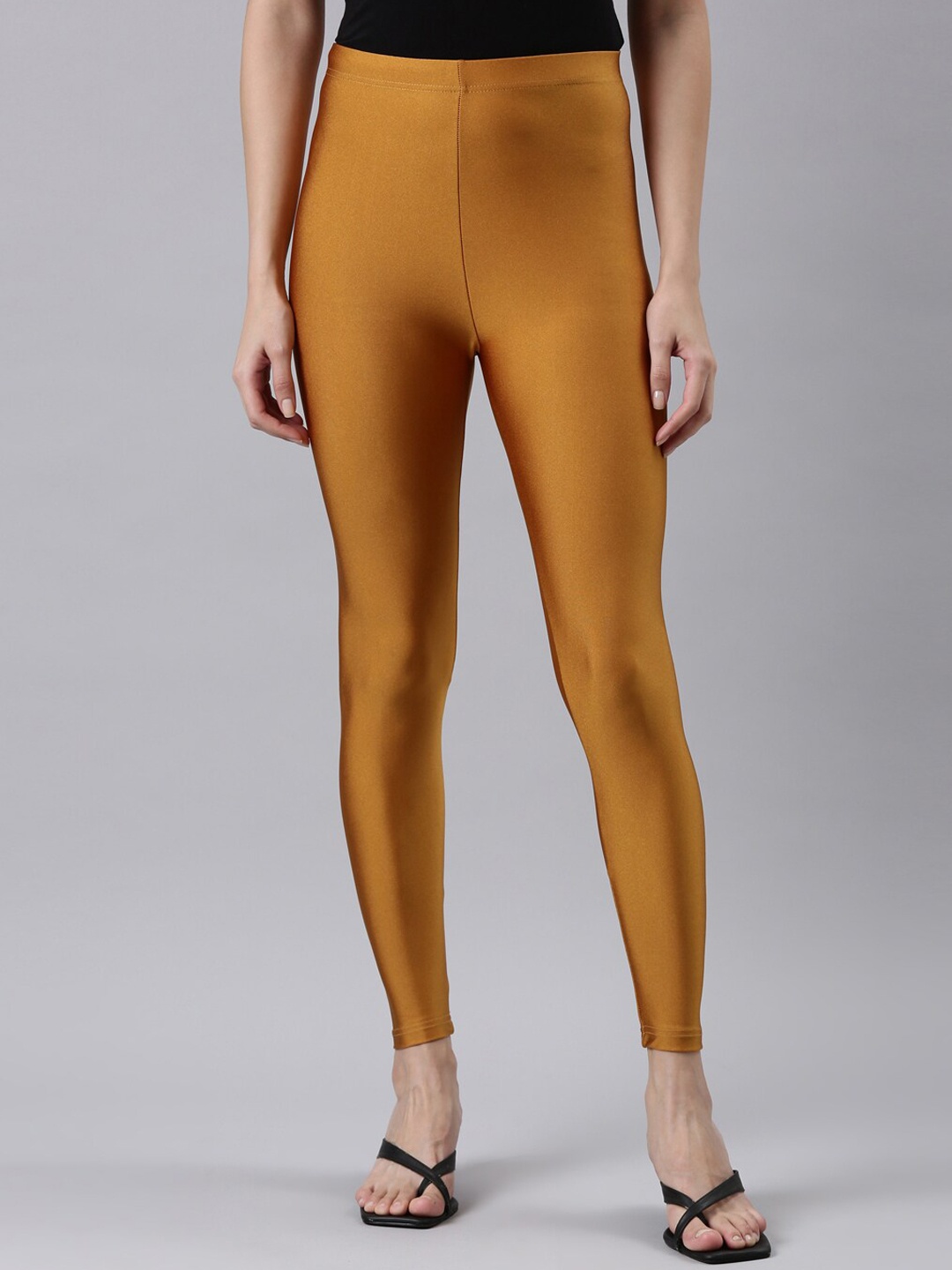 

Go Colors Slim-Fit Shimmer Ankle-Length Leggings, Mustard