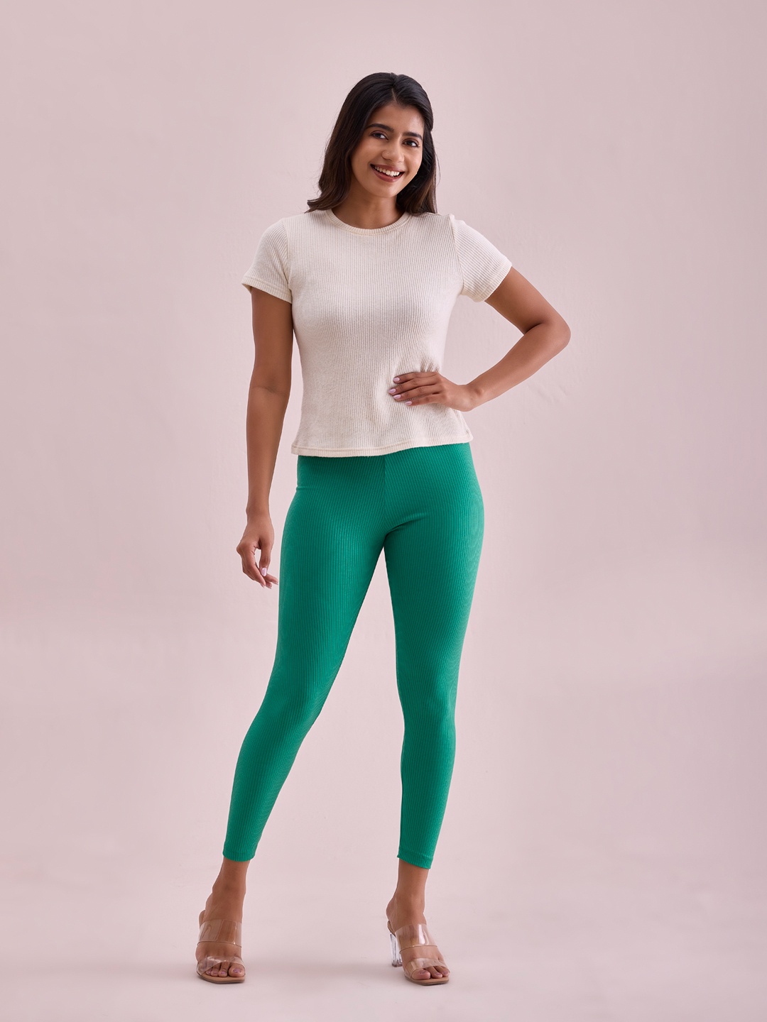 

Go Colors Mid-Rise Slim-Fit Ankle-Length Leggings, Green