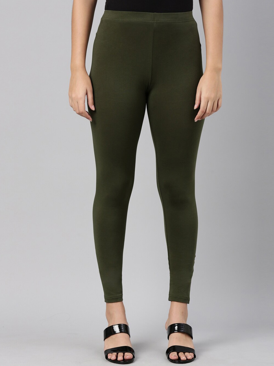 

Go Colors Slim Fit Ankle-Length Leggings, Olive