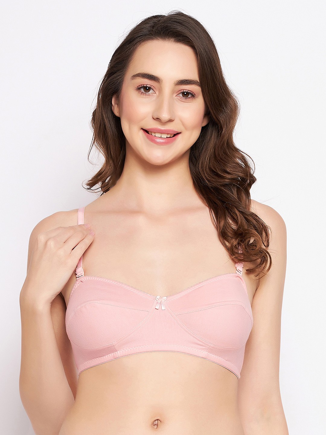 

Clovia Cotton Full Coverage Balconette Non-Padded Non-Wired Full Cup Bra, Pink