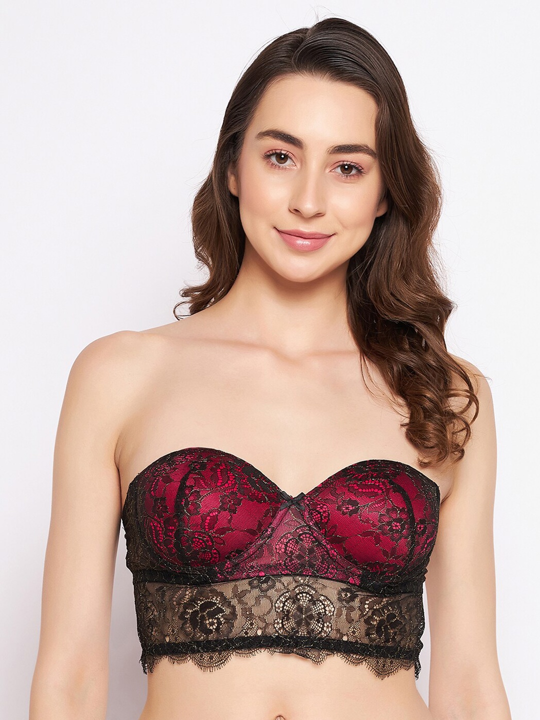 

Clovia Bralette Full Coverage Underwired Lightly Padded Bra, Black