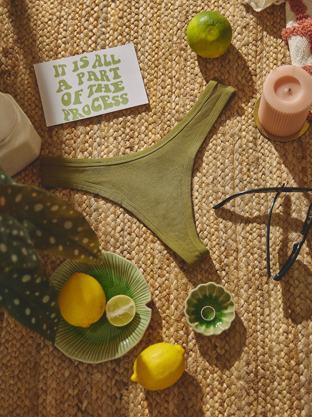 

Big Little Lemons Women Ribbed Ultra-Flattering Sculpting-Fit Thongs BLL3981, Olive