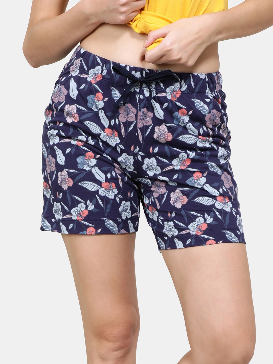 

Jockey Women Floral Printed Cotton Lounge Shorts, Navy blue