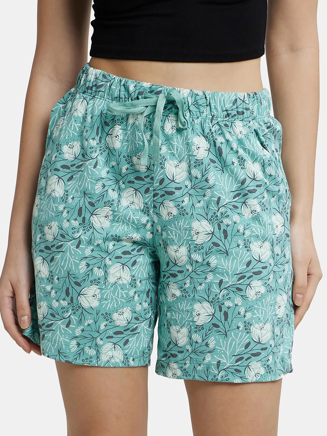 

Jockey Women Printed Cotton Lounge Shorts, Green