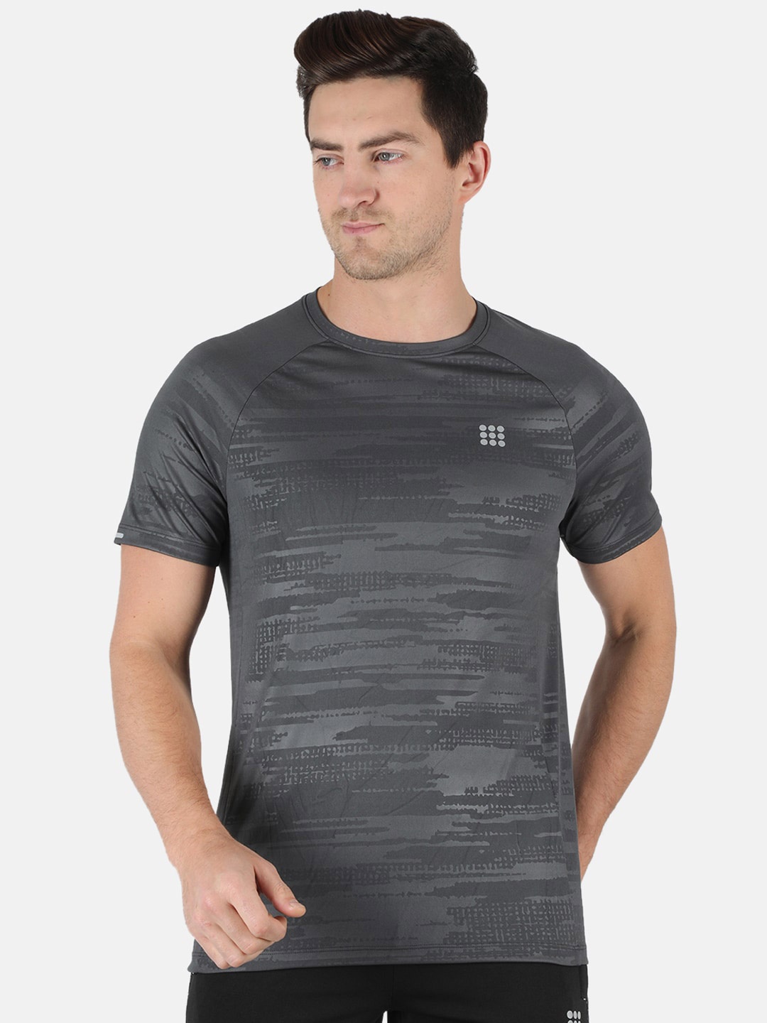 

rock.it Self Design Round Neck Raglon Sleeve Short Sleeve Comfortable T-shirt, Grey