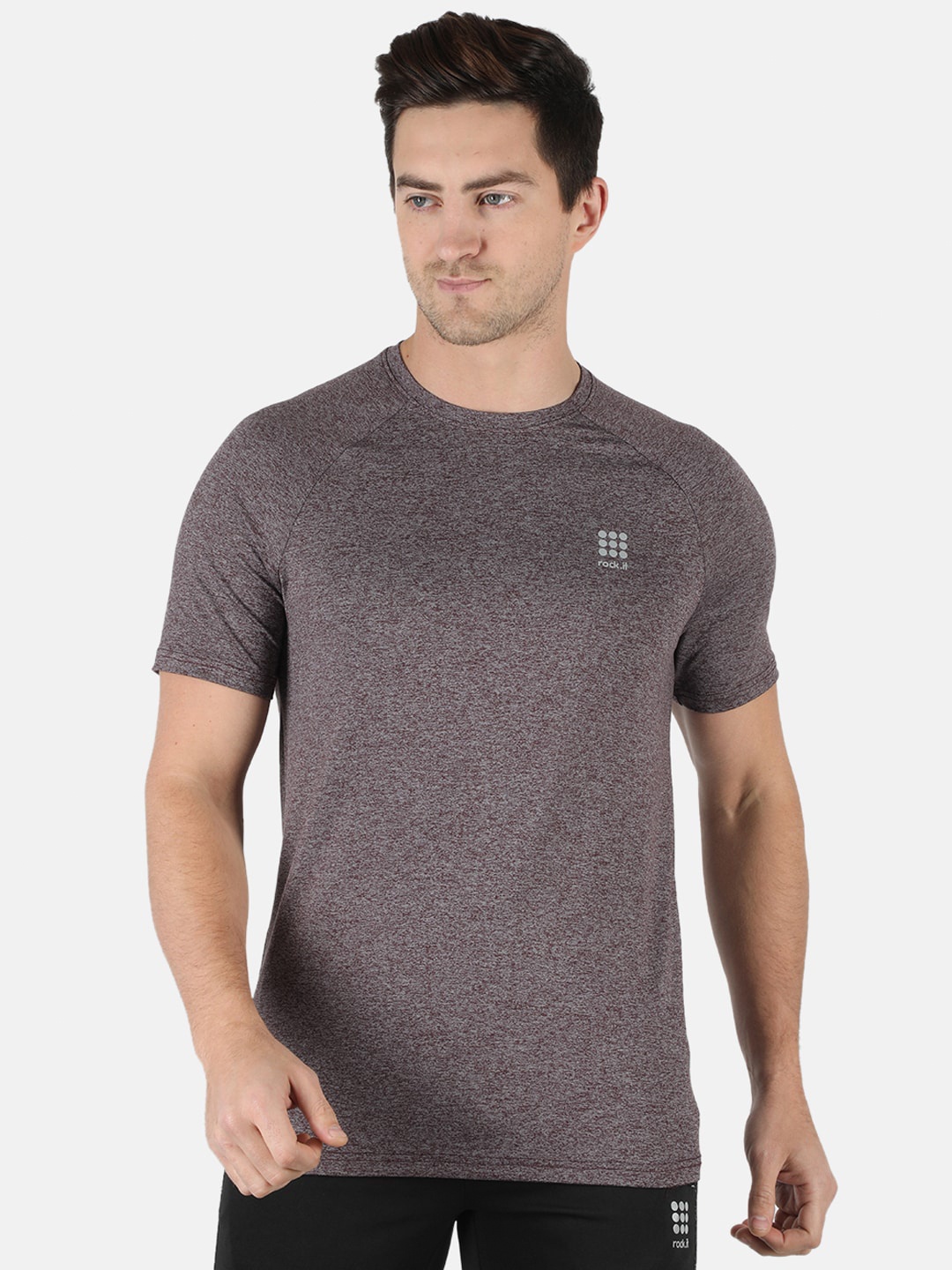 

rock.it Men Slim Fit Short Sleeve T-shirt, Mauve