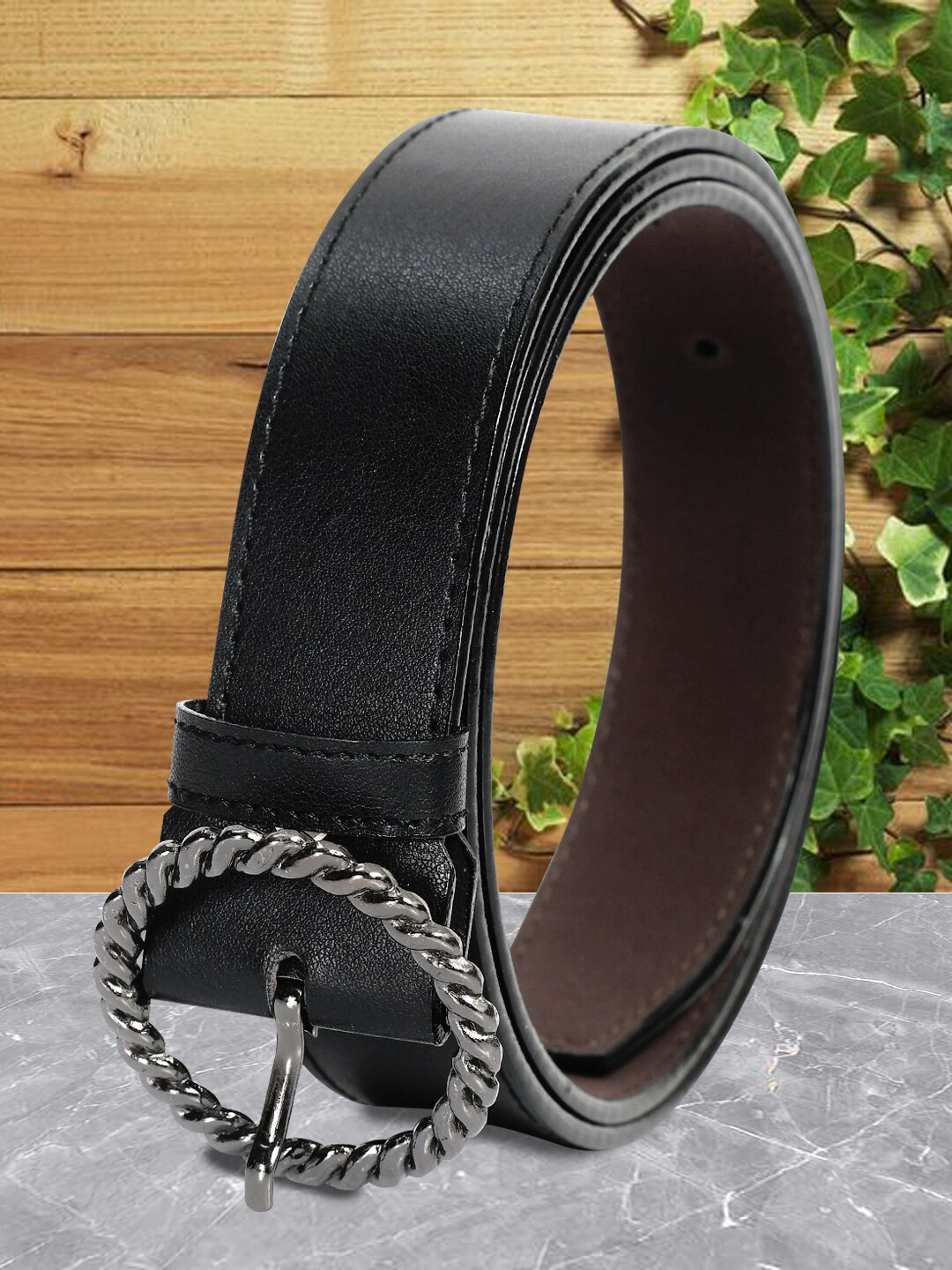 

Kastner Women Textured Slim Belt, Black