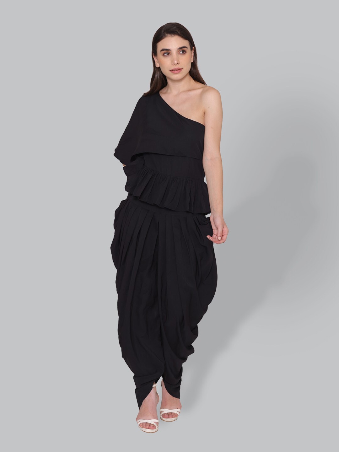 

CUFFS N LASHES One Shoulder Top With Patiala, Na
