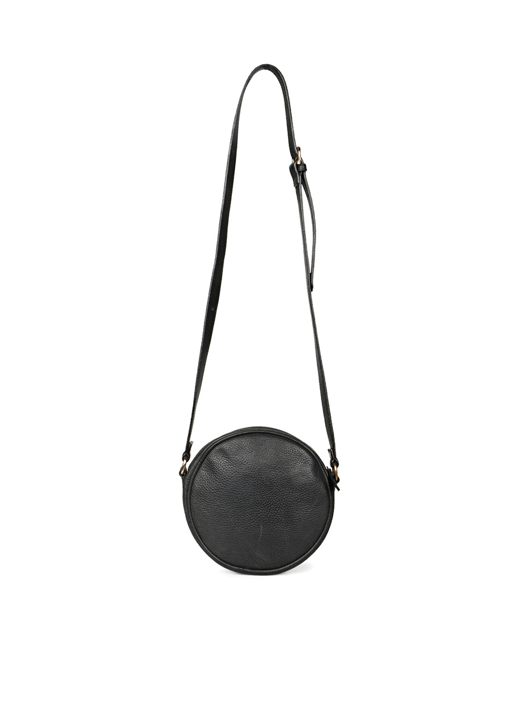 

Saint G Textured Leather Half Moon Sling Bag with Tasselled, Black