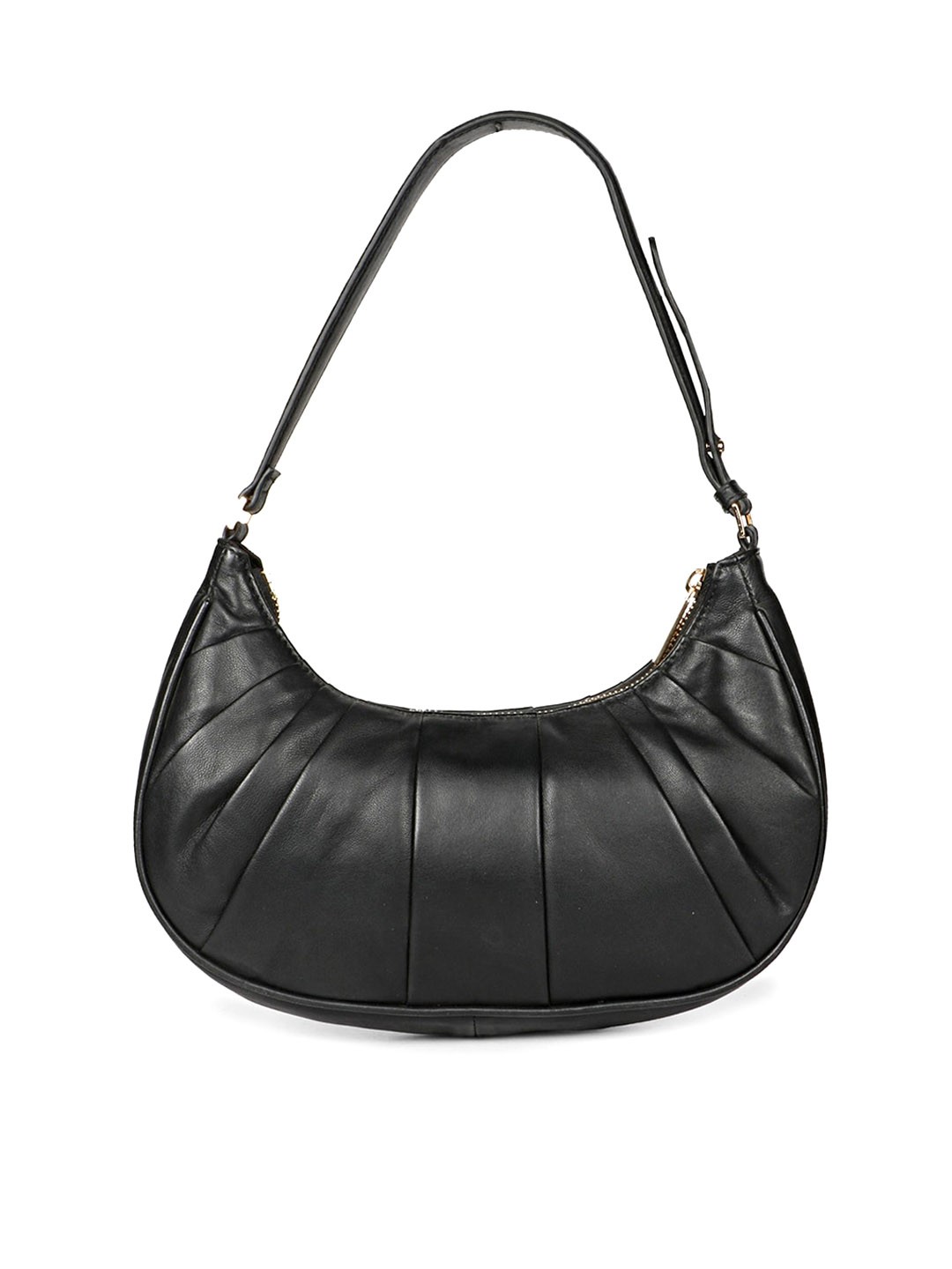 

Saint G Leather Half Moon Hobo Bag, Black
