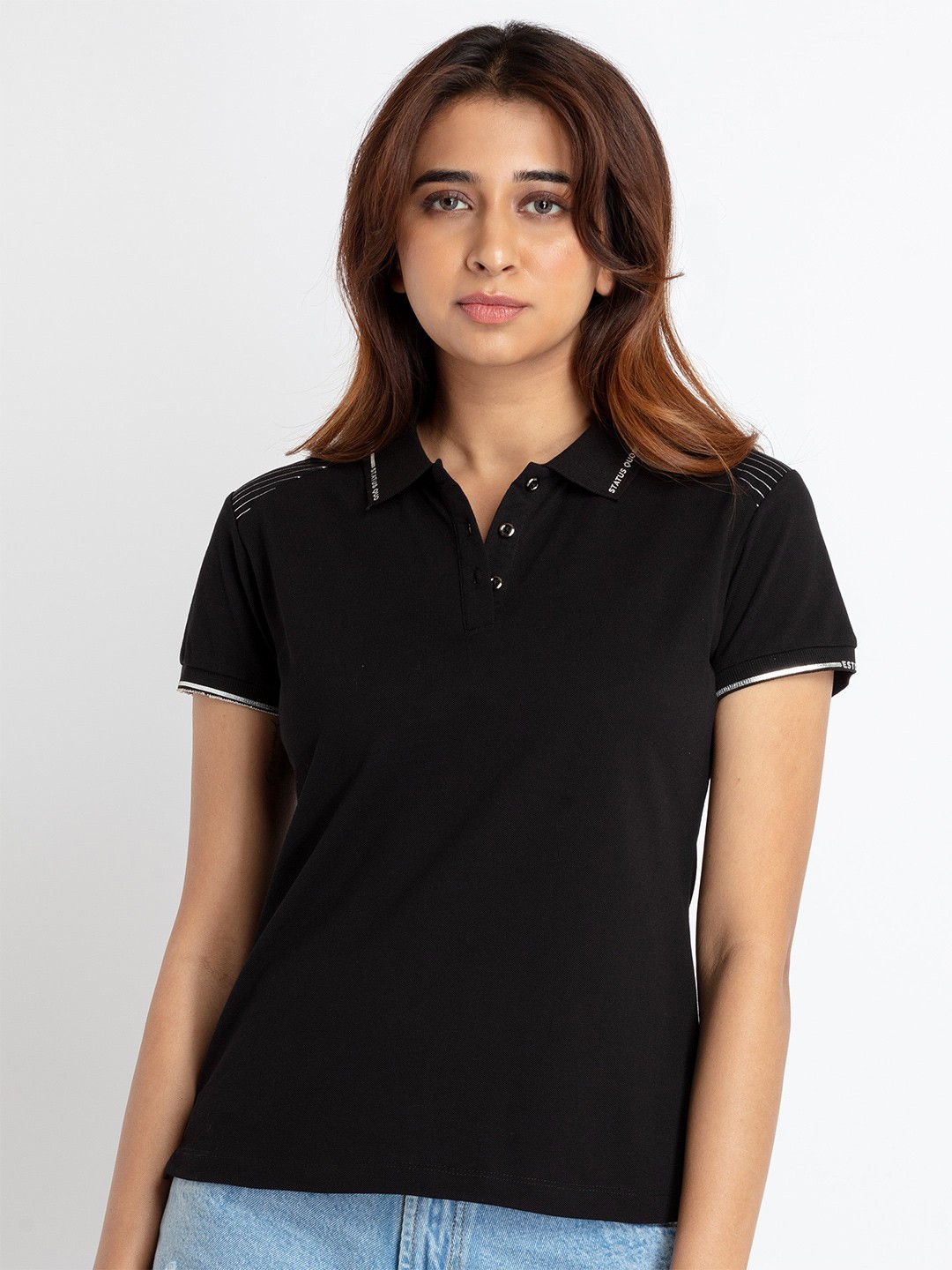 

Status Quo Polo Collar T-shirt, Black