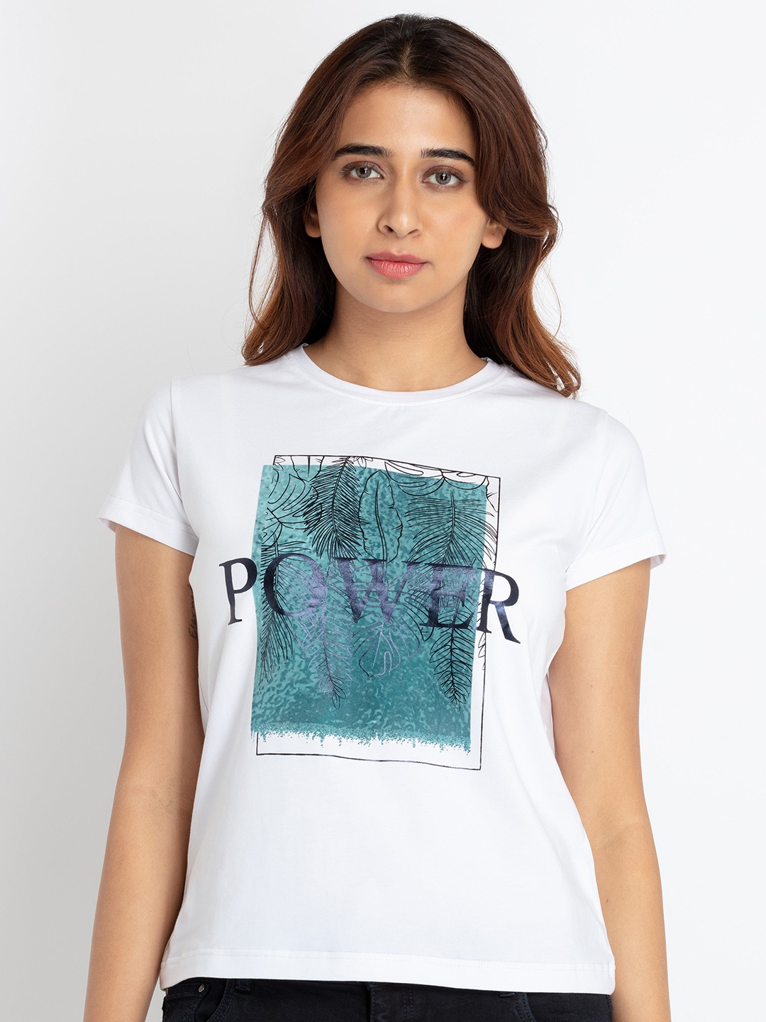 

Status Quo Round Neck Graphic Printed T-shirt, White
