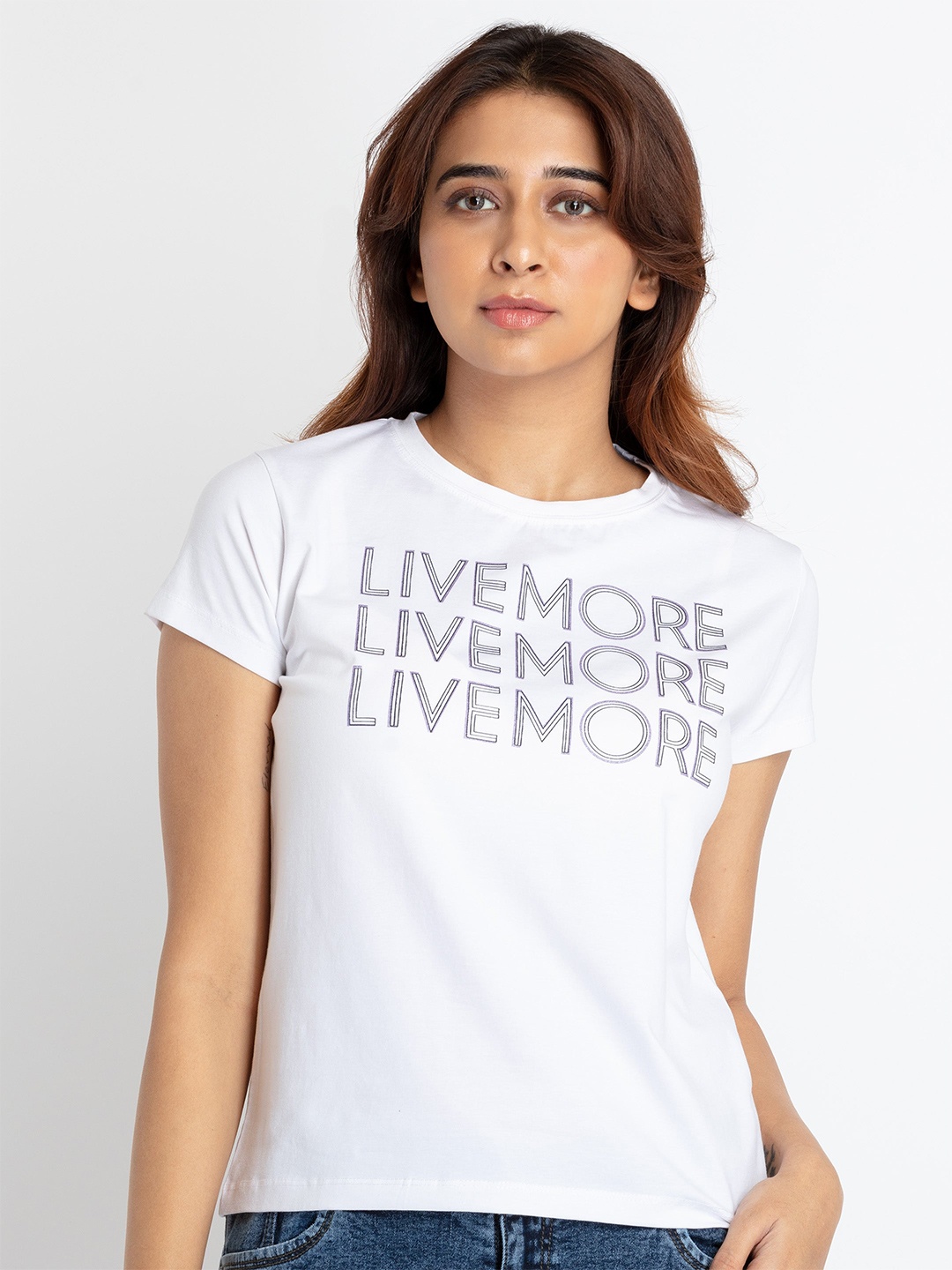 

Status Quo Typography Printed Cotton T-shirt, White