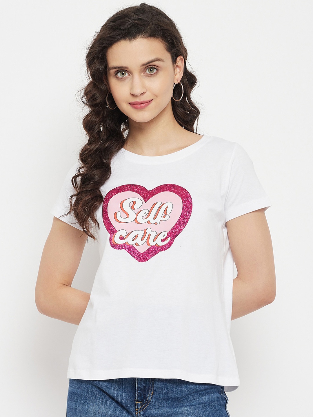 Wear Your Mind Typography Printed Pure Cotton T-shirt, White