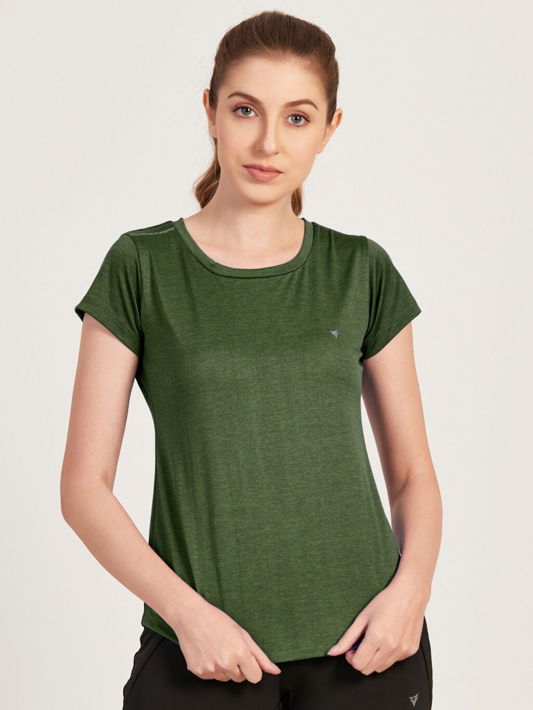 

NEVA Cap Sleeve Round Neck Cotton T-shirt, Olive