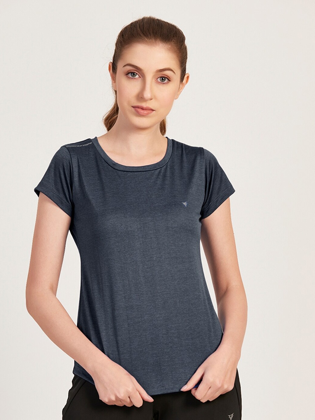 

NEVA Cap Sleeve Round Neck Cotton T-shirt, Black