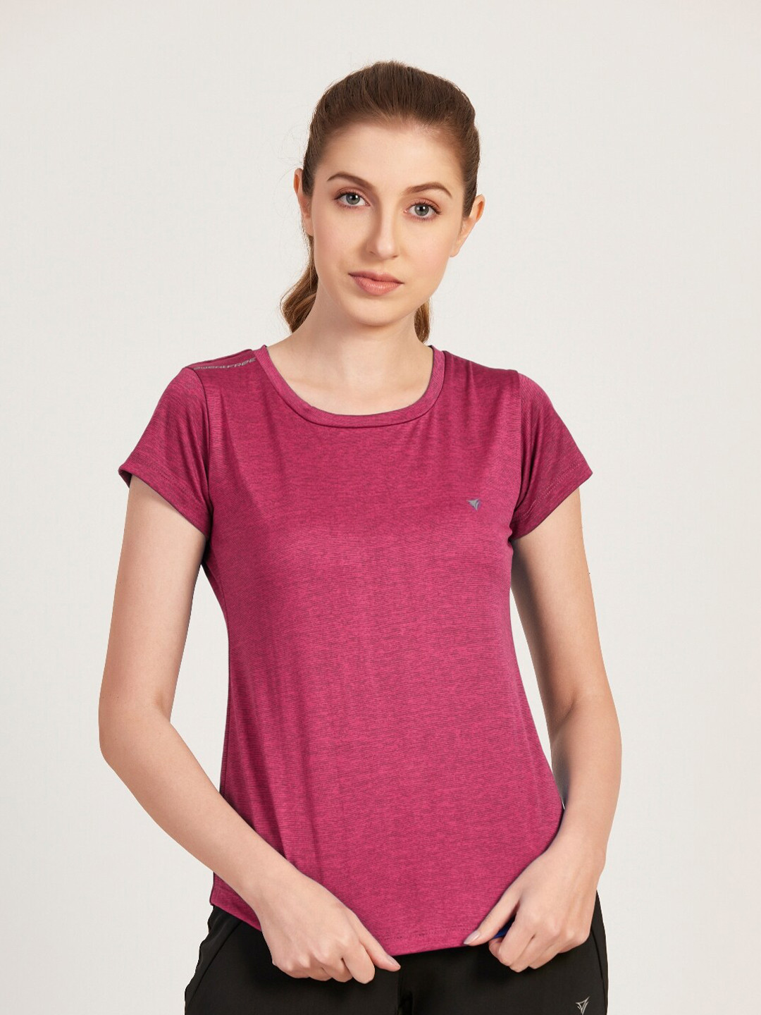 

NEVA Cap Sleeve Round Neck Cotton T-shirt, Rust