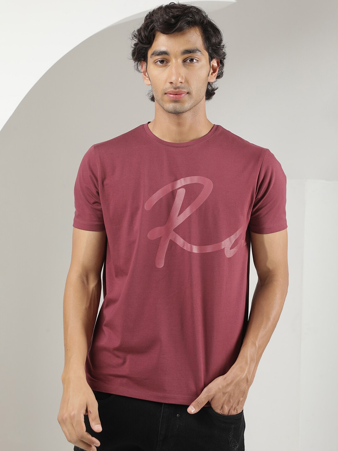 

RARE RABBIT Men Rings-4 Slim Fit Solid Polo Collar T-Shirt, Pink