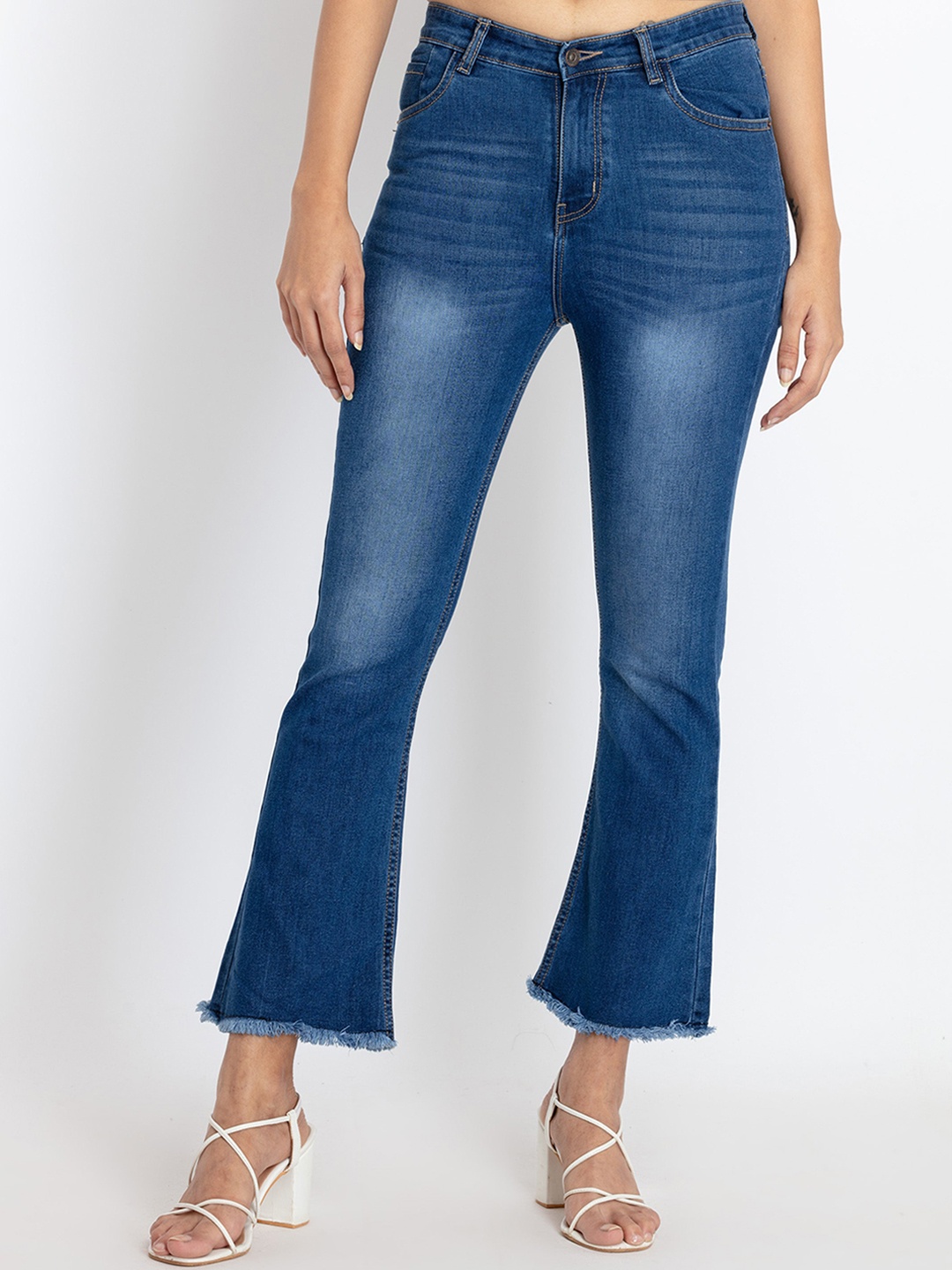 

Status Quo Women Bootcut Light Fade Cotton Jeans, Blue