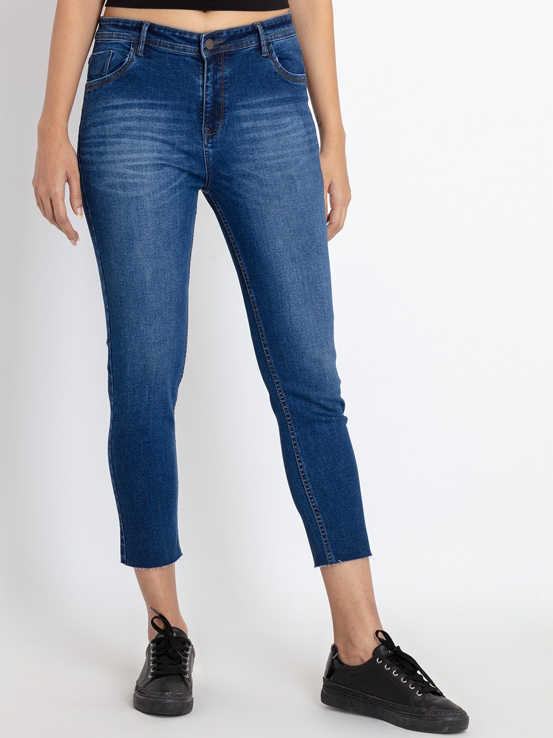 

Status Quo Women Skinny Fit Light Fade Cotton Jeans, Blue