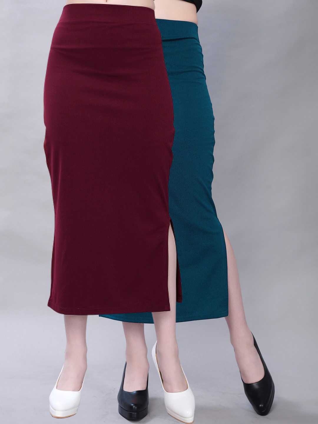 

Selvia Pack Of 2 Mid-Rise Saree Shapewear, Brown