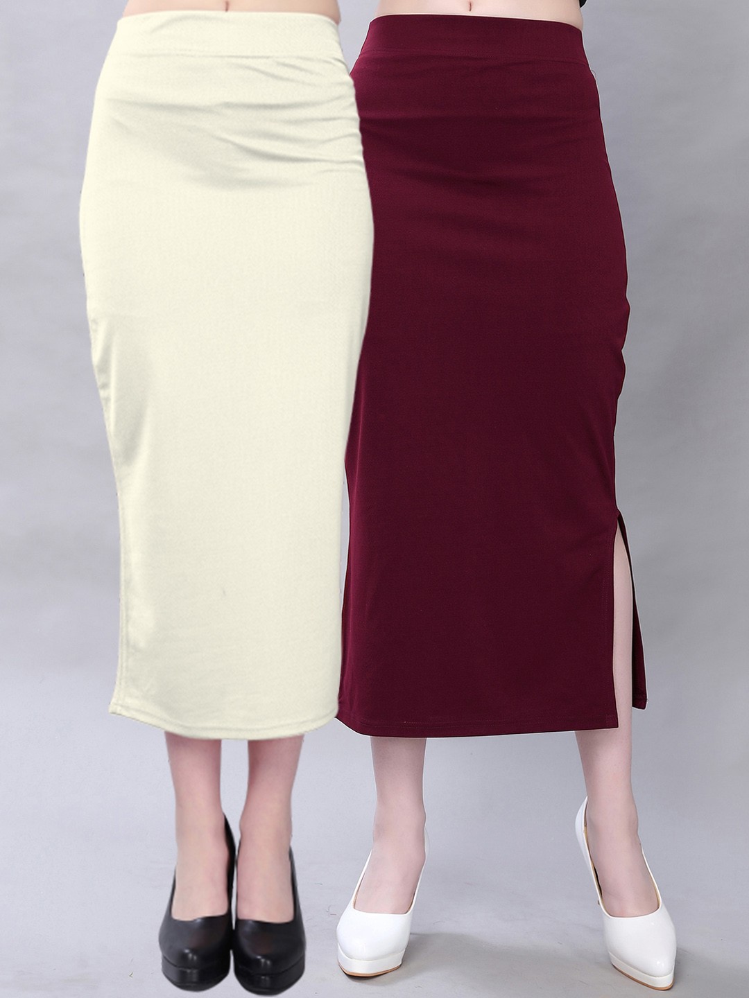 

Selvia Pack Of 2 Mid-Rise Saree Shapewear, Brown