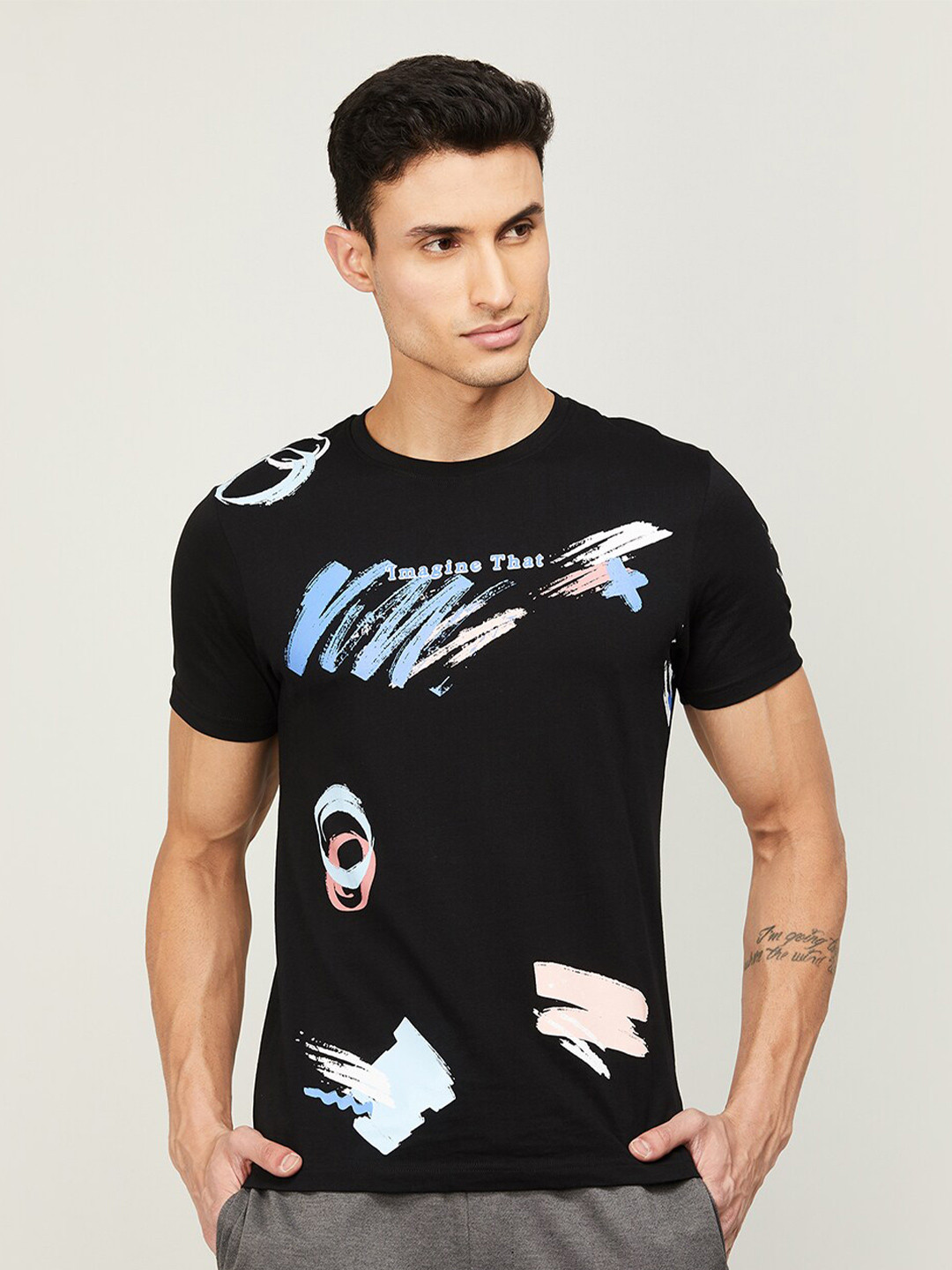 

Fame Forever by Lifestyle Graphic Printed Cotton T-shirt, Black