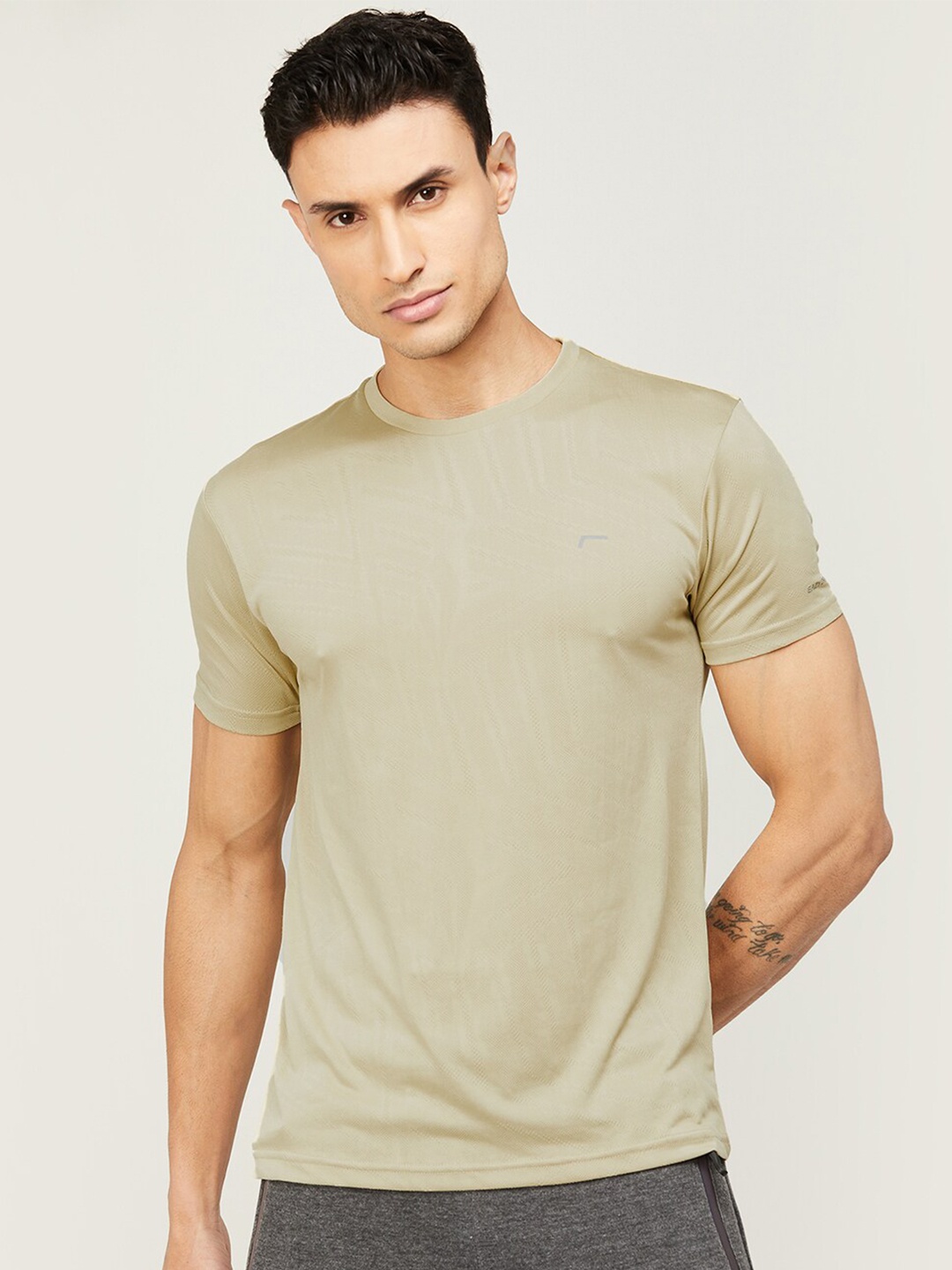 

Fame Forever by Lifestyle Self Design Round Neck Sports T-Shirt, Beige