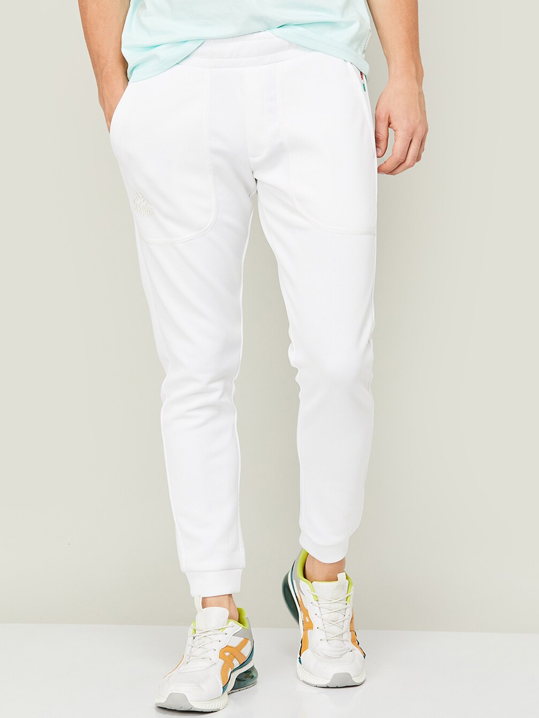 

Kappa Men Regular Fit Mid-Rise Joggers, White