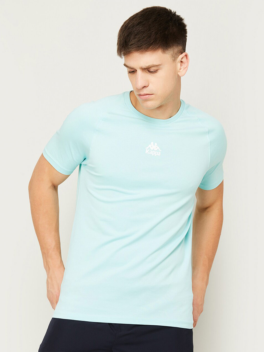 

Kappa Round Neck Cotton Slim Fit T-shirt, Blue