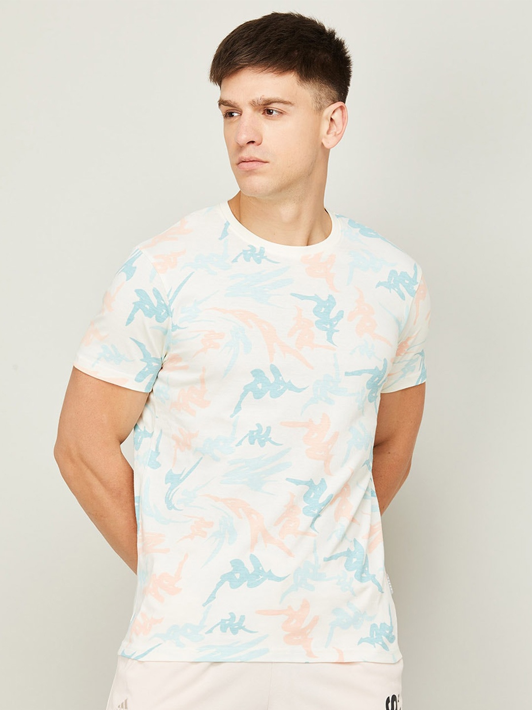 

Kappa Graphic Printed Cotton T-shirt, Off white