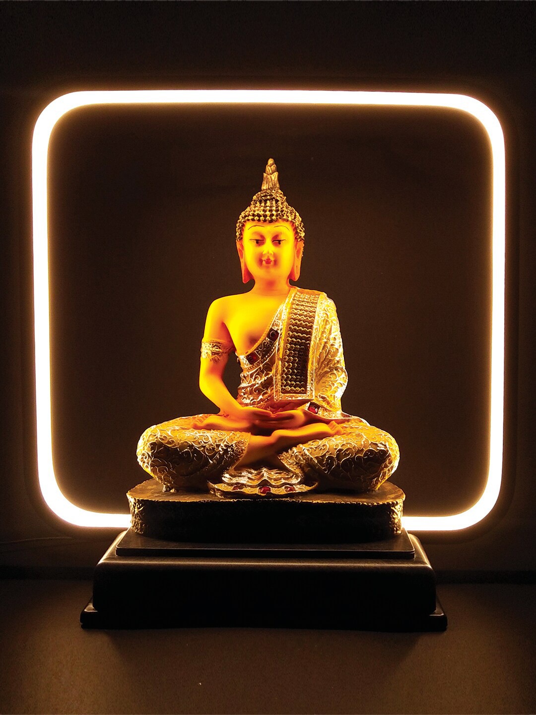 

WENS yellow Lord Gautama Buddha Statue Decorative Set With LED Light