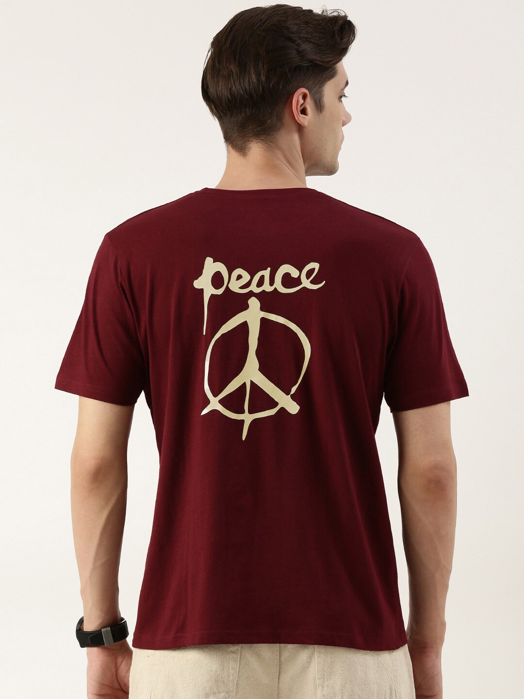 

Bene Kleed Typography Printed Pure Cotton T-shirt, Maroon