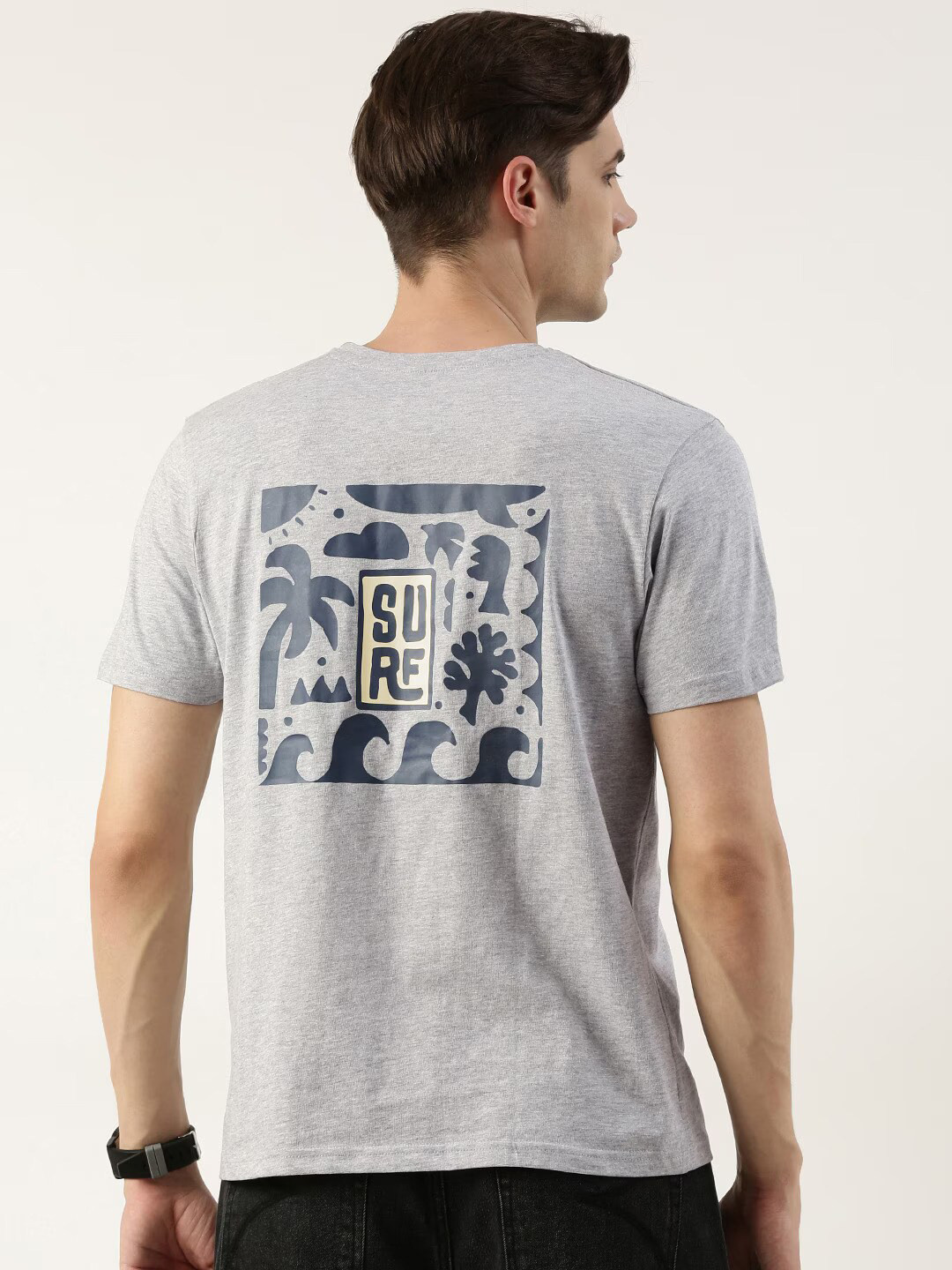 

Bene Kleed Graphic Printed Round Neck T-shirt, Grey