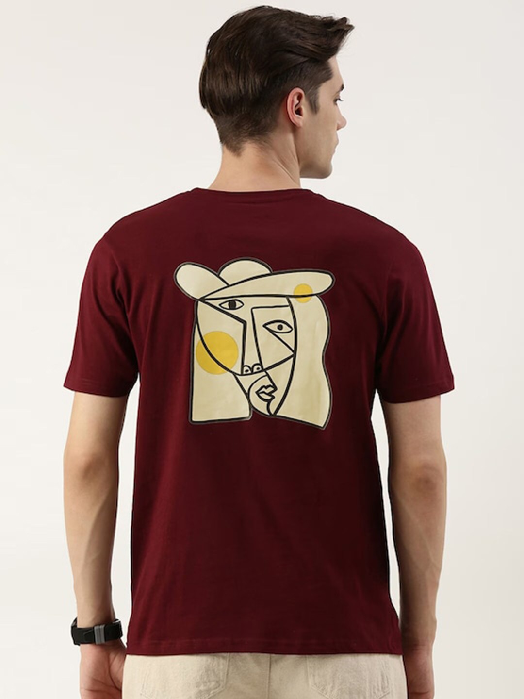 

Bene Kleed Graphic Printed Cotton T-shirt, Maroon