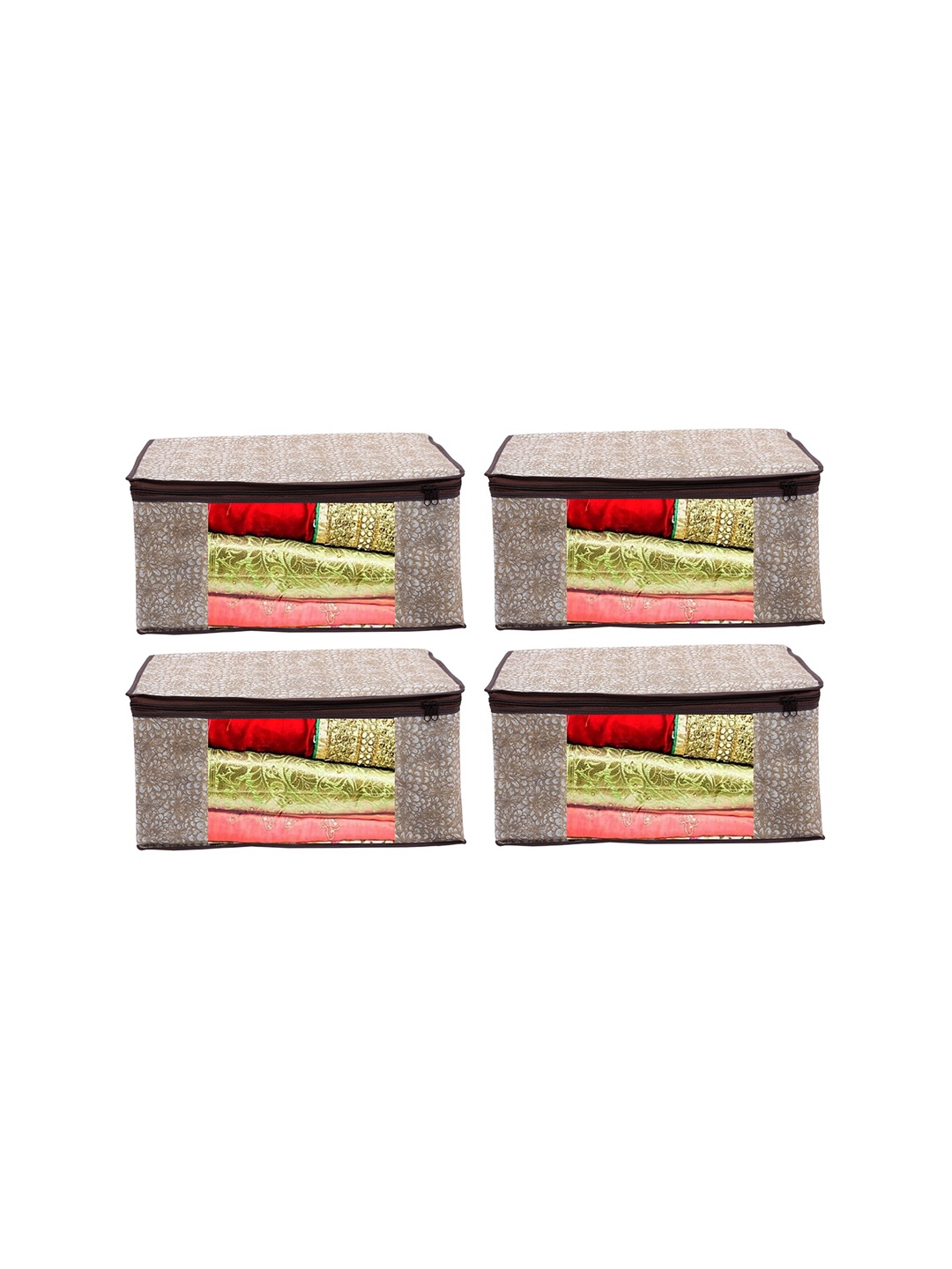 

Home Fresh Brown 4-Pieces Printed Saree Organisers
