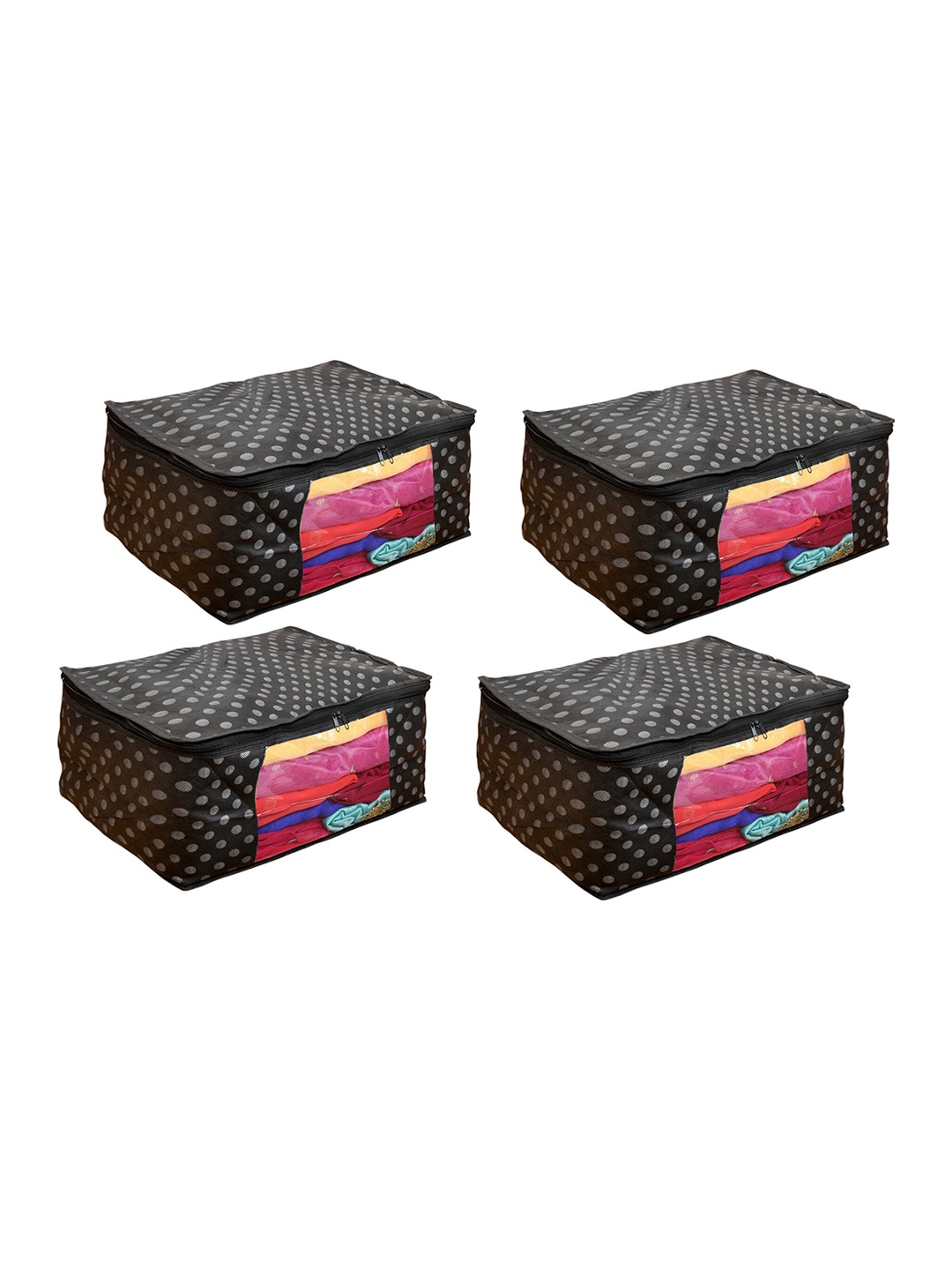

Home Fresh Black & White 4-Pieces Polka Dot Printed Saree Organisers