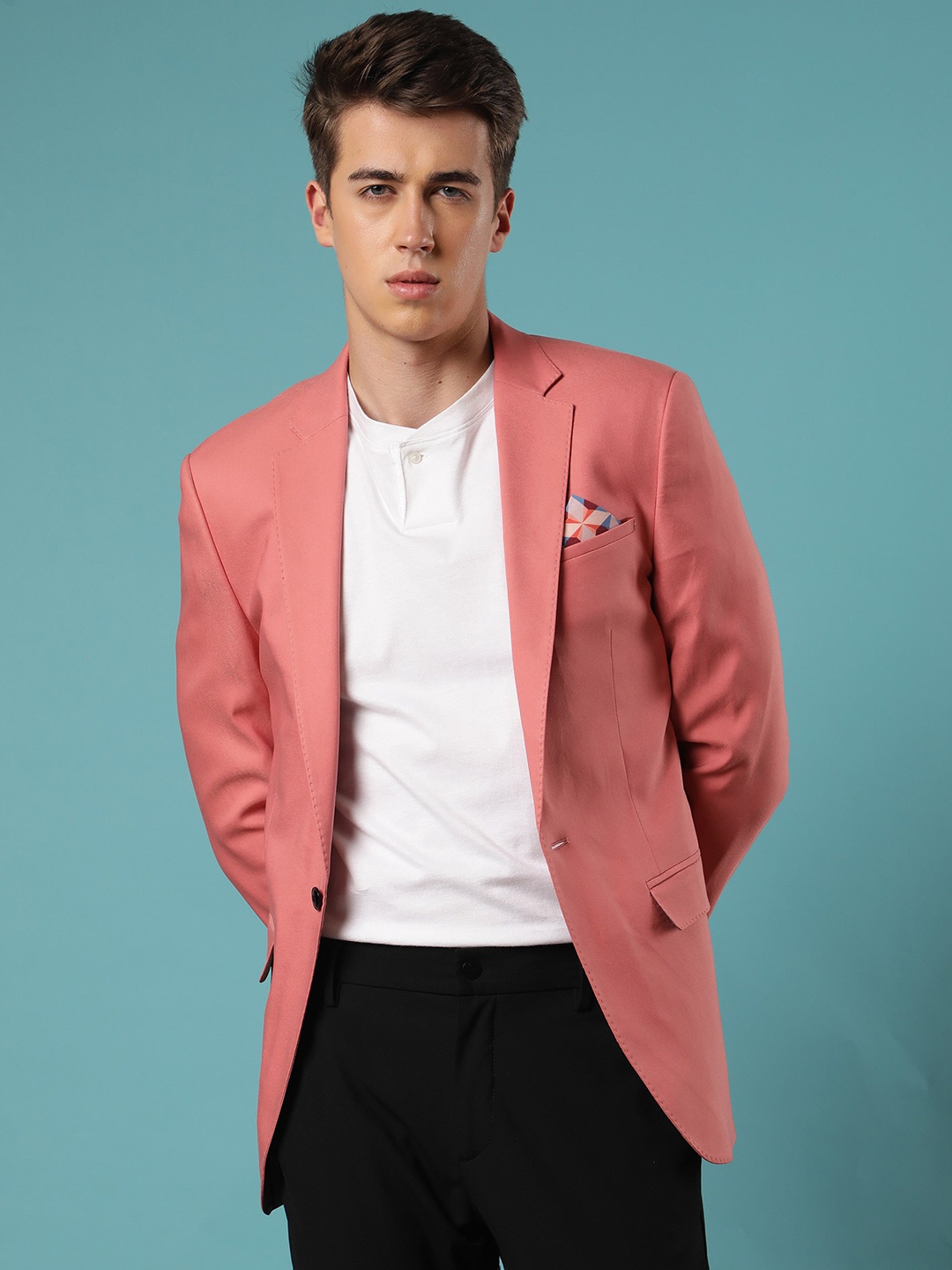 

RARE RABBIT Men Bart Tailored Fit Notched Lapel Party Blazer, Pink