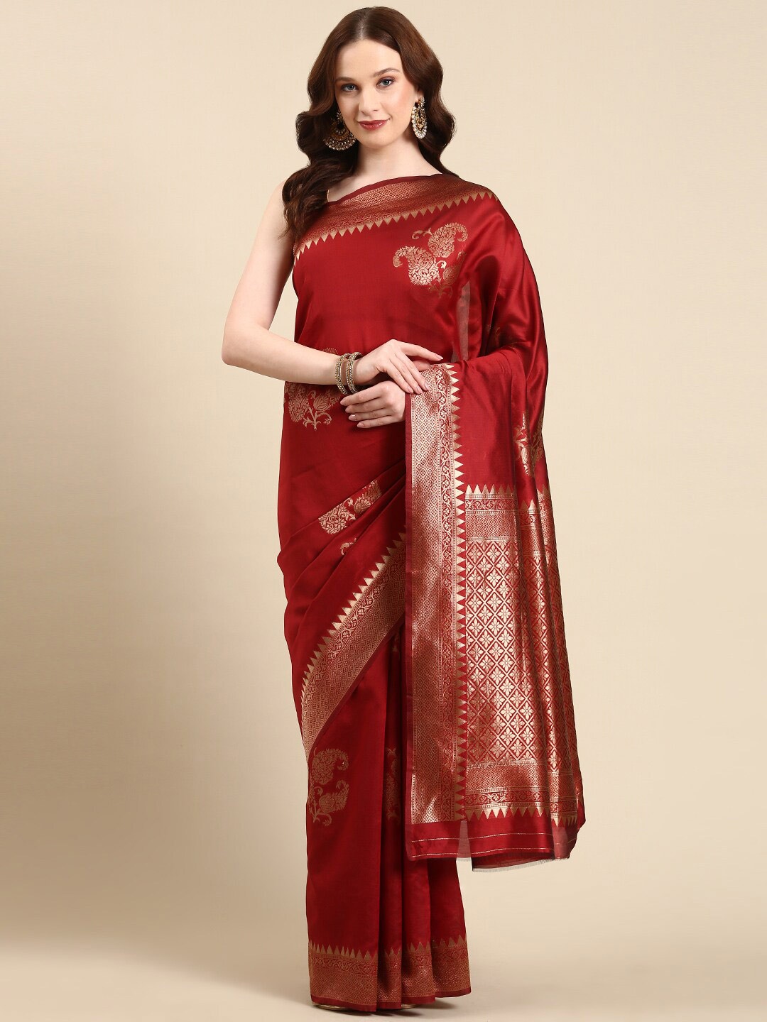 

Anouk Ethnic Woven Design Banarasi Saree, Maroon