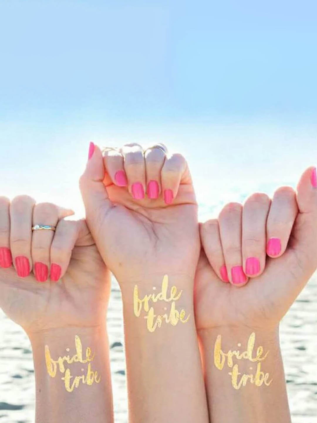 

S.A.V.I. Set Of 10 Golden Metallic Temporary Tattoos, Gold